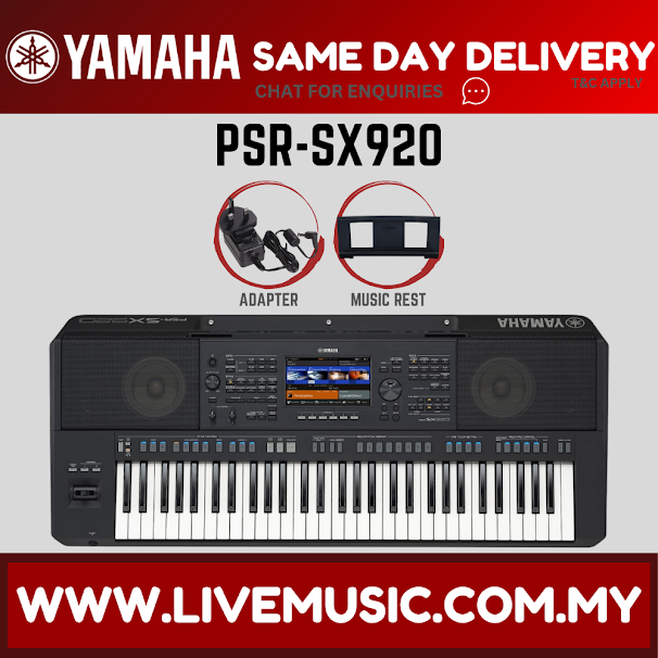 Yamaha PSR-SX920 61-key Professional Arranger Workstation w/Accessories ( PSRSX920 / SX920 ) Replace PRS-SX900 SX-900