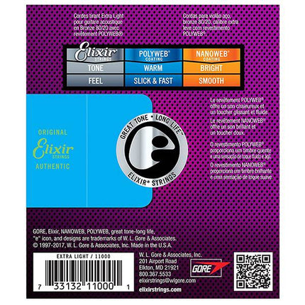Elixir 11000 Polyweb Coated 80/20 Bronze Acoustic Guitar (10-47)