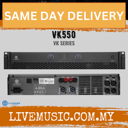 Crown VK550 Reliable, Easy-to-Use Amplifier for Nightlife Applications ( VK 550 / VK-550 )