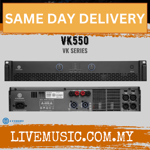 Crown VK550 Reliable, Easy-to-Use Amplifier for Nightlife Applications ( VK 550 / VK-550 )