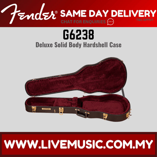 Gretsch G6238 Deluxe Solid Body Electric Guitar Hard Case, Black