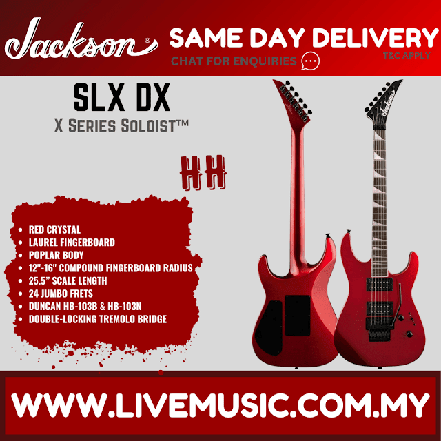 Jackson X Series Soloist SLX DX Electric Guitar, Laurel FB, Red Crystal