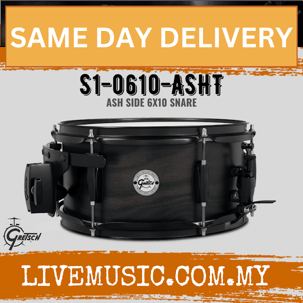 Gretsch S1-0610-ASHT 6x10inch Ash Snare Drum w/ GTS Mounting System