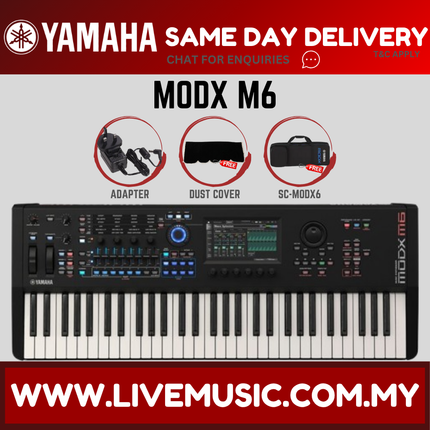 Yamaha MODX M6 61 Semi-weighted Key Synthesizer with Yamaha ORIGINAL Padded Bag ( MODXM6 / MODX-M6 ) Replace MODX 6+ MODX6+