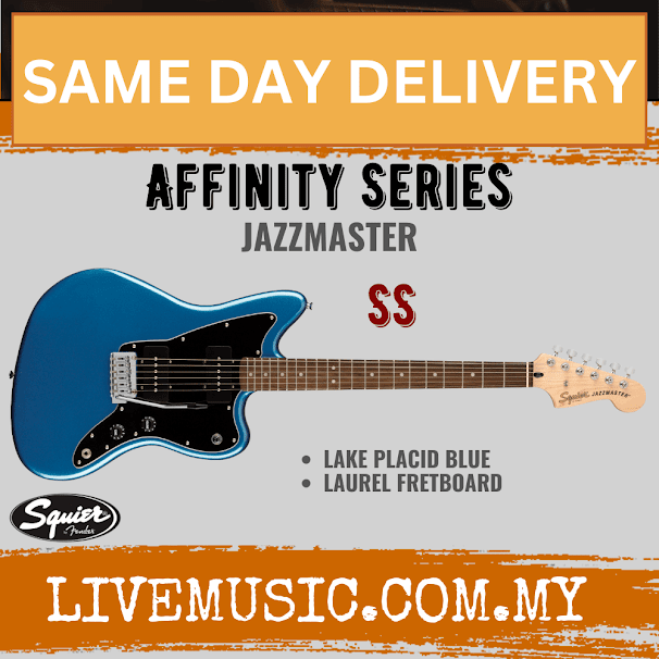 Squier Affinity Series Jazzmaster Electric Guitar, Laurel Fretboard - Lake Placid Blue