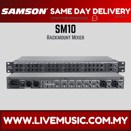 SAMSON SM10 10 CHANNEL RACKMOUNT MIXER ( SM 10 / SM-10 )