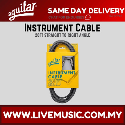 Aguilar 20FT Right Angle to Straight Instrument Cable ( AGINST20RS )
