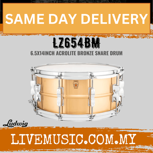 Ludwig LZ654BM 6.5x14inch Acrolite Bronze Snare Drum