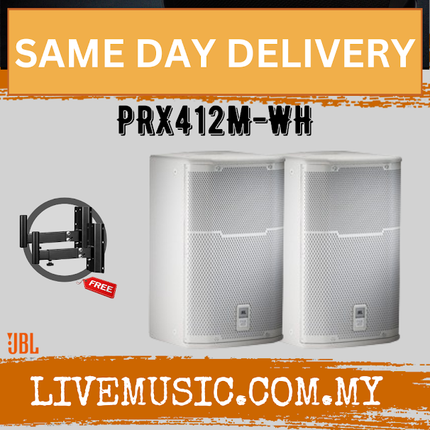 JBL PRX412M 1200W 12 inch Passive Speaker - White - Each / Pair ( PRX-412M / PRX 412M )