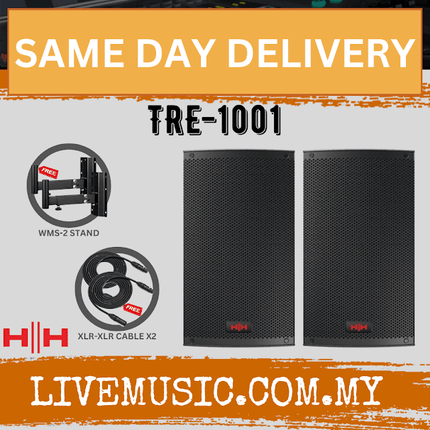 HH Electronic Tensor TRE1001 Active PA Speaker With Speaker Stand And Cable - Each / Pair ( TRE-1001 / TRE 1001 )