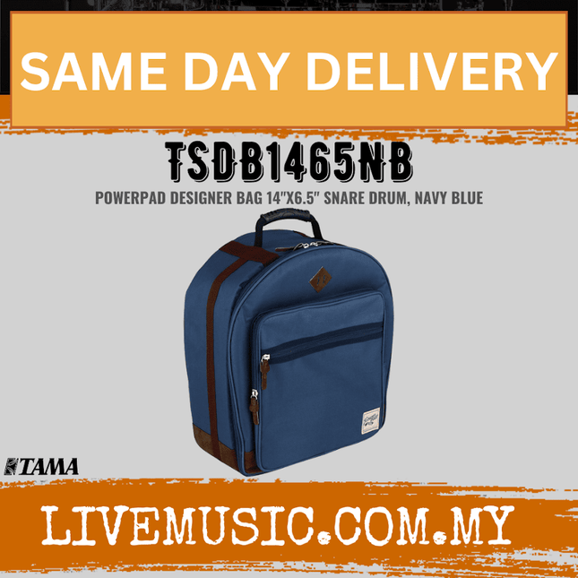 Tama TSDB1465-NB Powerpad Snare Drum Bag 6.5″x14″, Navy Blue ( TSDB1465 NB / TSDB1465NB )