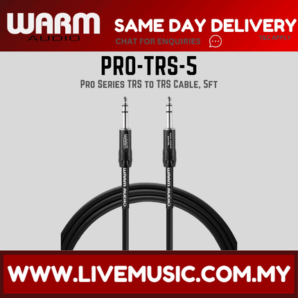 Warm Audio Pro Series TRS to TRS Cable, 5ft ( PRO-TRS-5 PROTRS5 )
