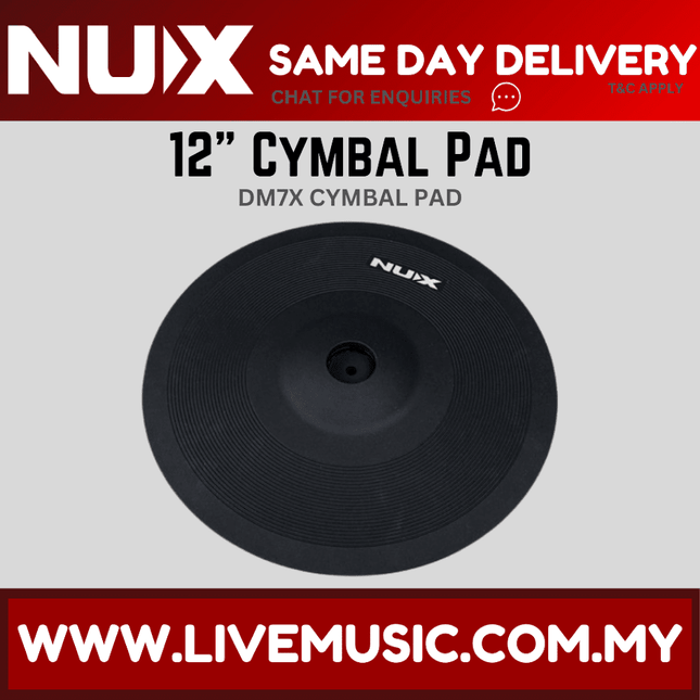 NUX 12'' Velocity Sensitive Cymbal Pad For Digital Controller Compatible With Majority Drum
