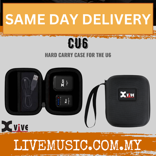 Xvive Audio CU6 Hard Case EVA Shell Travel Pouch Mic For U6 Compact Wireless Microphone System ( CU-6 / CU 6 )