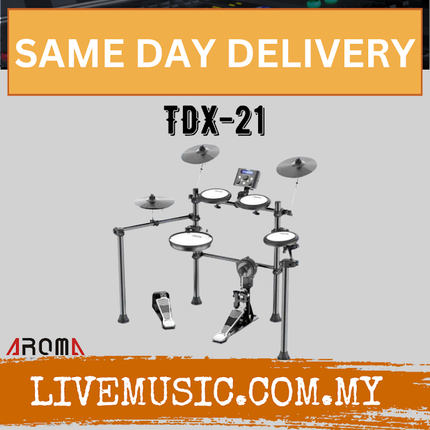 AROMA TDX21 Digital Drum Set With Mesh Finish Drum Pad & Kick Tower With Drumstick And Drum Throne (TDX 21 / TDX-21 )