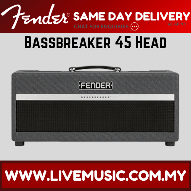 Fender Bassbreaker 45 amplifier head, dark gray chassis with black front panel