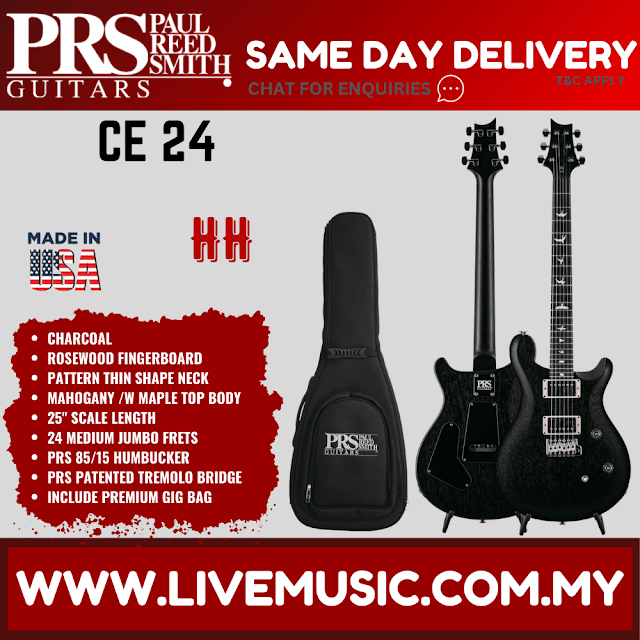 PRS CE24 Electric Guitar with Bag - Fire Red Burst / Black / McCarty Sunburst / Charcoal ( CE-24 )