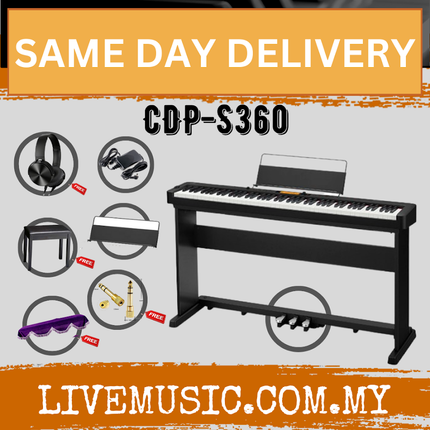 Casio CDP-S360 88-key Digital Piano with Keyboard Stand, Bench, Headphone ( CDPS360 / CDP S360)