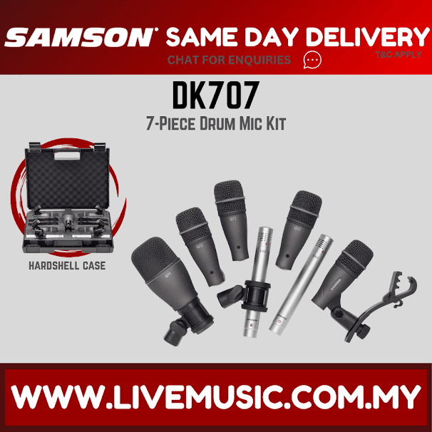 Samson DK707 7 Piece Drum Mic Kit With Case ( DK-707 / DK 707)