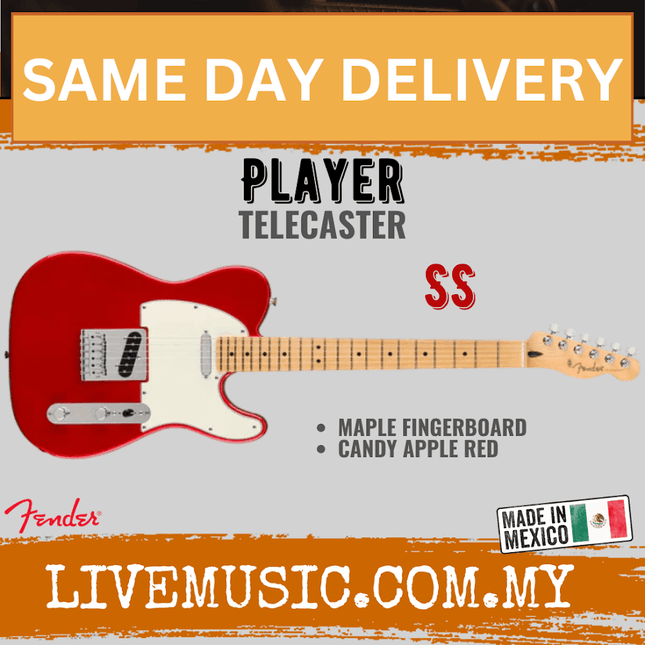 Fender Player Telecaster Electric Guitar, Maple FB, Candy Apple Red