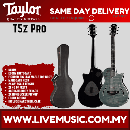 Taylor T5z Pro Electric Guitar w/Case, Denim