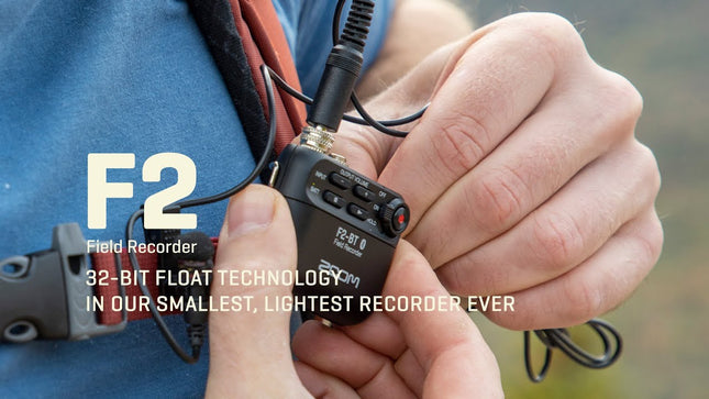 Zoom F2-BT Field Recorder With Lavalier Microphone And Bluetooth Control With LMF-2 Lavalier Mic - Black (F2 BT/F2BT)