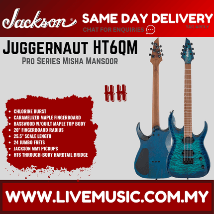 Jackson Pro Series Signature Misha Mansoor Juggernaut HT6QM Electric Guitar, Chlorine Burst