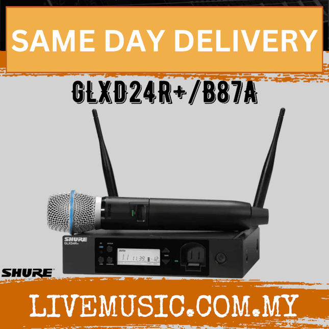 Shure GLXD24R+/B87A Digital Wireless Handheld Microphones System with Beta 87A Capsule w/HardCase ( GLXD24R+ / B87A )