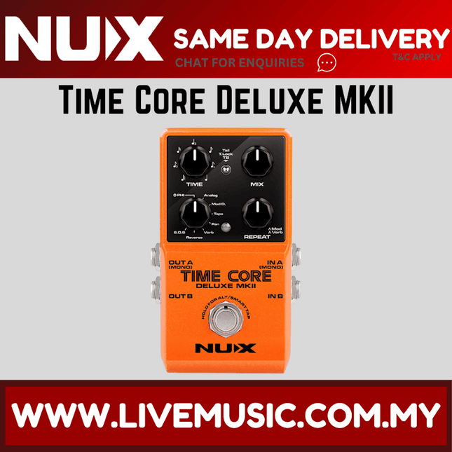 NUX Time Core Deluxe MKII Delay Electric Guitar Effects Pedal With 7 Delay Modes