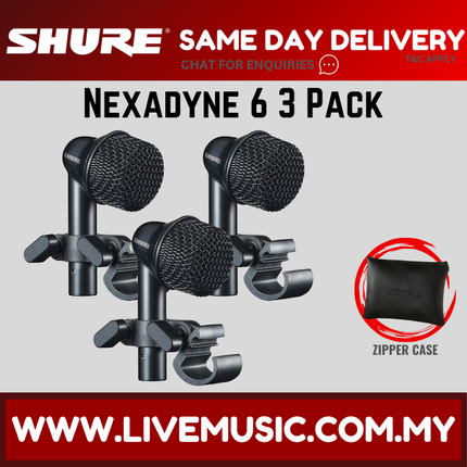 Shure NXN6-3PK Nexadyne 6 Dynamic Tom/Snare Microphone ( NXN6-3PK )