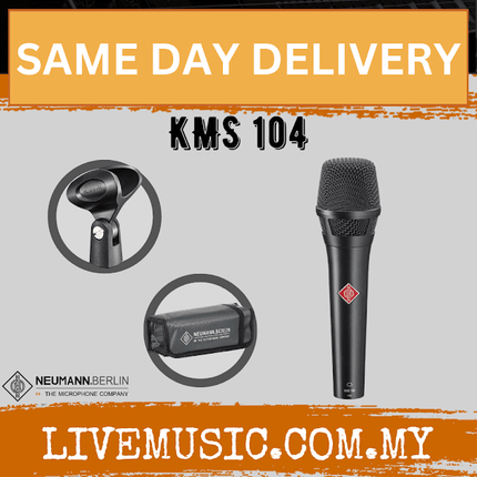 Neumann KMS 104 Cardioid Condenser Handheld Vocal Microphone - Nickel / Matte Black ( KMS104 / KMS-104 )