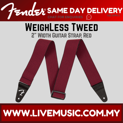 Fender WeighLess Tweed Guitar Strap - Red