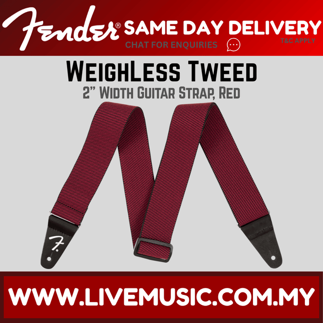 Fender WeighLess Tweed Guitar Strap - Red