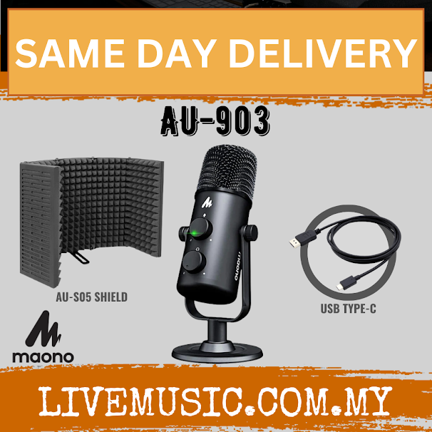 Maono AU-903 Studio-Quality USB Microphone With AU-S05 5-Panel Microphone Isolation Shield ( AU903 / AUS05 )