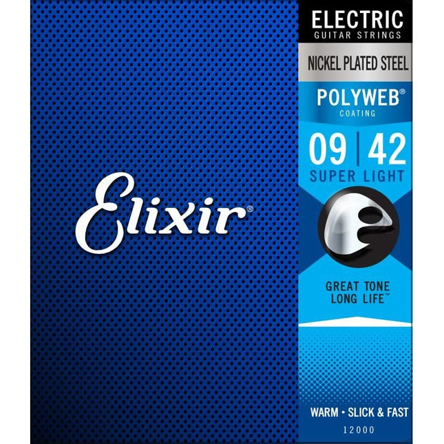 Elixir 12000 Polyweb Coated Electric Guitar String Super Light (009-42)