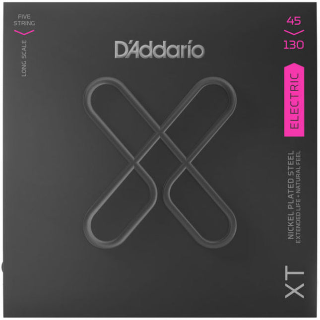 D'Addario XTB45130 XT Nickel Plated Steel 5-String Electric Bass String Set (Daddario)