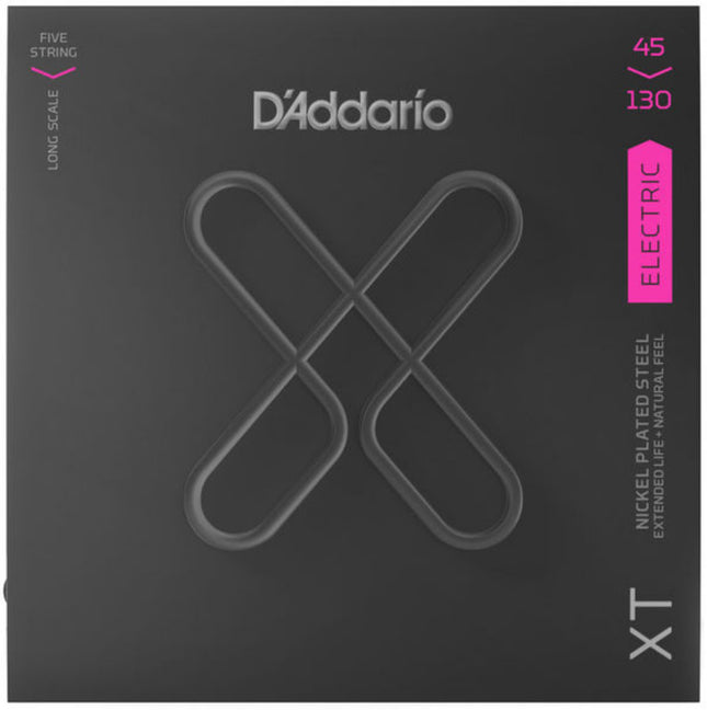 D'Addario XTB45130 XT Nickel Plated Steel 5-String Electric Bass String Set (Daddario)