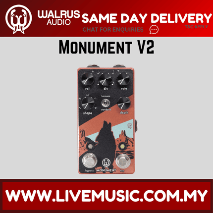 Walrus Audio Monument Harmonic Tap Tremolo V2 Guitar Effects Pedal