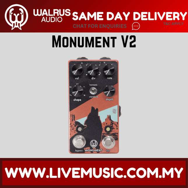 Walrus Audio Monument Harmonic Tap Tremolo V2 Guitar Effects Pedal