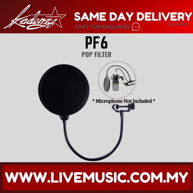 Kadenza PF-6 6 inch Microphone Clamp Pop Filter ( PF6 LMC)