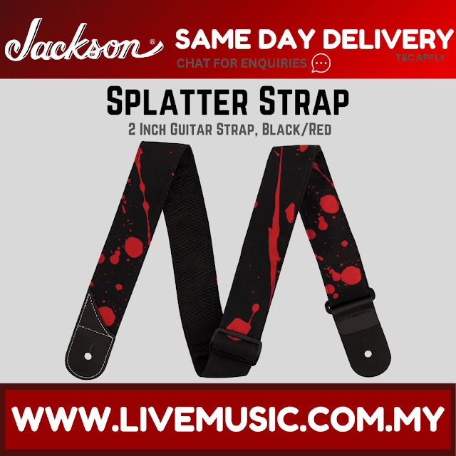 Jackson Splatter Guitar Strap, Black/Red