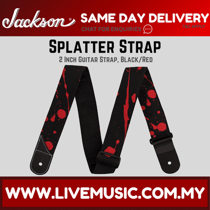 Jackson Splatter Guitar Strap, Black/Red