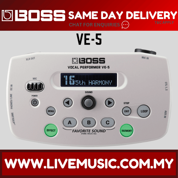 Boss VE-5 Vocal Effects Processor - White (VE5)