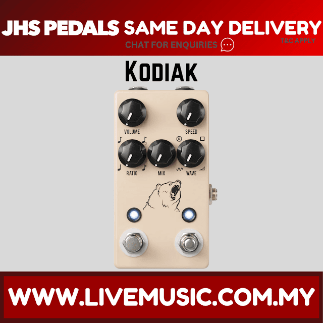 JHS Kodiak Analog Tremolo Guitar Effects Pedal with Tap Tempo