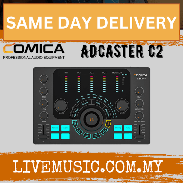 Comica ADCaster C2 Podcasting/Recording/Streaming/Multi-functional Audio Interface - Black/White (ADCASTER-C2)