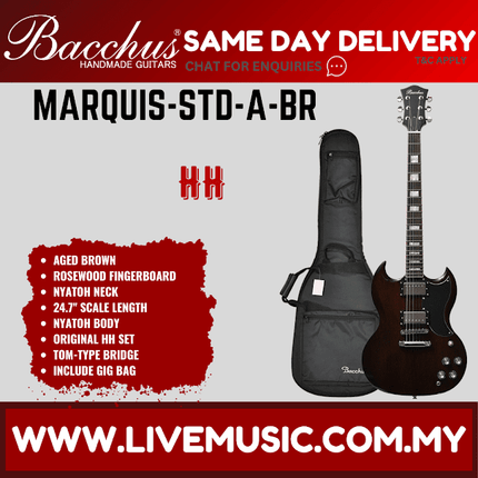 Bacchus MARQUIS-STD A Global Series Electric Guitar - AGED BROWN ( MARQUIS STD A / MARQUISSTDA )