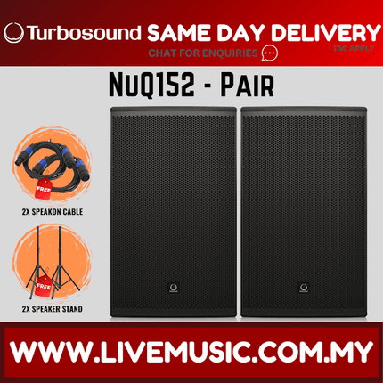 Turbosound NuQ152 500 Watt 2-Way 15" Full Range Loudspeaker w/Speaker Stand And Cable - Each/Pair (NuQ 152 NuQ-152)