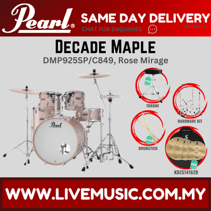 Pearl Decade Maple DMP925SP/C 5-Piece Drum Set with KDZS141620 Cymbals Set and Hardware