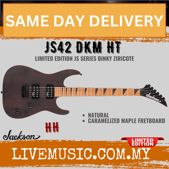 Jackson Limited Edition JS Series Dinky Ziricote JS42 DKM HT Electric Guitar, Maple FB, Natural