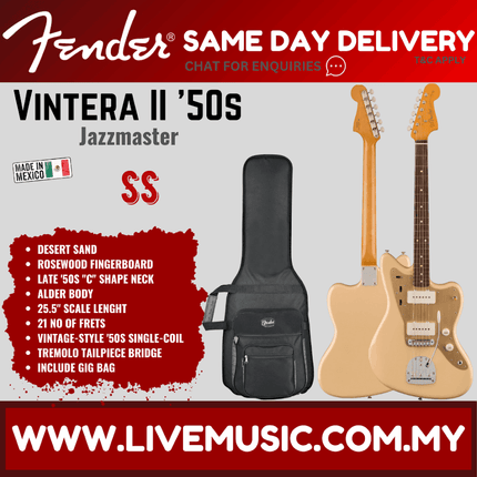 Fender Vintera II 50s Jazzmaster Electric Guitar, RW FB, Desert Sand